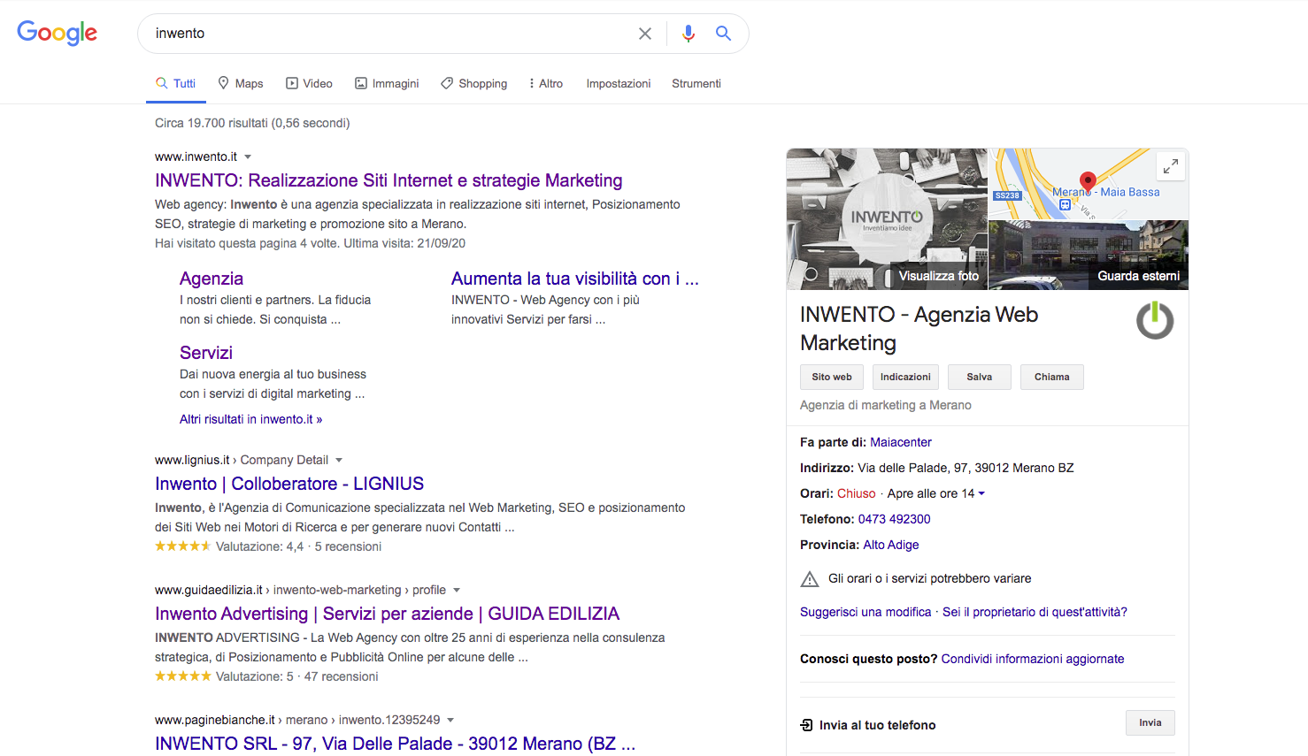 Google My Business scheda su google Google My Business scheda su google